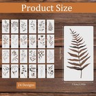 24pcs Wildflower Stencils For Painting  24 Designs Leaf And Flower Stencils Reus