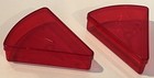 Mid Century Modern Vintage Pi Brand Red Hard Plastic Pie Slice Keepers With Lids