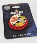 Rare Star Trek Captain Kirk Bottle Cap Enamel Pin Shatner Retro Art Enterprise