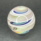 Contemporary Handmade Art Glass Marble 1 01  Cane Twist Swirl  Colorful  Uv Glow