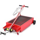 20 Gallon Low Profile Oil Drain Pan Red Oil Drain Pan With 110v Electric Pump