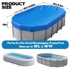 16x10 Ft Oval Pool Cover For Above Ground Pools solar Oval Pool Cover Protect   