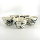 Bat Trang Vietnamese Art Pottery Rice Bowls Dragonfly Set Of 5 Vintage