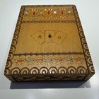 Vintage Box For Playing Cards Wood Box Holder Case Chest Rustic Vintage 60 70   s