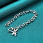 925 Sterling Silver Dragonfly Bracelet For Women - Zircon Pendant Jewelry Gift 
