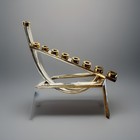 Sami Ghattan Modernist Metal Hanukkah Menorah Judaica Jewish Gold Silver