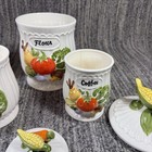 Vintage  merry Mushroom  Style Vegetable Canister 4 Piece Set W  Lids