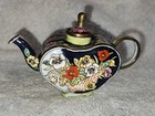 Vintage Chinese Cloisonne Porcelain Floral Miniature Teapot 4 5  X 3 