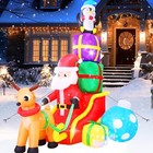6 Ft Christmas Inflatable Santa Claus With Reindeer Sleigh  Penguin  Gift Boxes