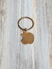 Vintage Apple Computer Logo Keychain Apple Macintosh Era Rainbow Gold Tone