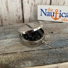 Silver Finish Brass Compass With Hinged Lid Old Pocket Style Nautical Necklace