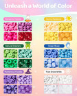 Friendship Bracelet Making Kit- 24 Colors With Clay  4mm Seed  Pony  8mm Glass 