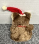 Russ Berrie Mini Christmas Bear 4  Plush Santa Vintage Hat Red Bow