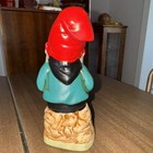 Vintage Ceramic Gnome  Accordion On Rock 