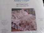 New Full Size Sheet Set    100  Cotton  Pink Roses On White   1209