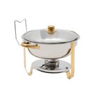 7 New Stainless Steel Chafing Dishes     Gold Accents