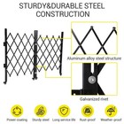 Heavy Duty Double Folding Lockable Steel Security Gate With Swivel Casters Black