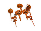 Vintage Halloween Cupcake Picks Cake Toppers Pumpkin Jack o Lantern Lot Of 7