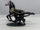 Jeweled Enameled 3  Horse And Colt Trinket- Pill Box 