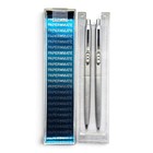 Vintage Paper Mate  512 Chrome Set     Brushed Stainless Pen   Pencil