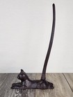 Cast Iron Cat Paper Towel Holder     14  Tall Paper Towel Stand With Whimsical Cat