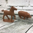 Vintage Auburn Farm Animal Figures Lot Of 7 Cows Chicken Horse Pig Auburn Rubber