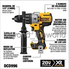 Dewalt Dcd996n 20v Max Xr Brushless Hammer Drill Driver Bare Tool