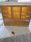 Vintage 10 Drawer Akro-mills Parts Storage Cabinet Bin Tan Swirl Marbled