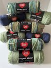 Red Heart Super Saver Yarn Bundle-lot Of 9 Skeins-sutherland Stripes Combo