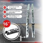 16  Inch Chrome Double Dual Blade Universal Windshield Wiper 2pc Set All Season