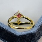 Garnet Ring 925 Sterling Silver Gold Square Cz Accent Gemstone Gift Her