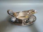 Vintage Gorham Colonial Ep Silverplate Gravy Boat Attached Underplate Drip Tray 