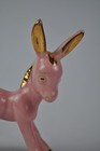 Vintage Donkey Figurine Pink And Gold Ceramic  Lepere Pottery Zanesville Ohio