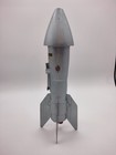 Vintage Cast Iron Astro Mfg 1957 Berzac Creation Rocket Ship Coin Bank Works 