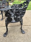 Antique Victorian Grape Vine Cast Iron Garden Seat Arm Chair Patio Excellent