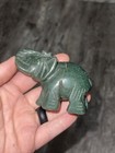 Small Carved Stone Elephant Figurine Green