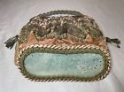Antique 1800 s French Handmade Victorian Needlepoint Purse Silk Clutch Hand Bag