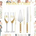 4 Pcs Wedding Cake Knife And Champagne Flutes Server Set  Toasting Crystal Rh   