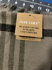 Just Cozy Blanket Scarf One Size Brown Plaid Wrap   Shawl Soft 56   x56    - New