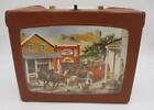 Vtg Ardee Industries Vinyl Lunch Box Western Stagecoach Horses Carson City Bank