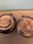 German  800 Silver Demitasse Porcelain Insert Cups Set Of Two Antique