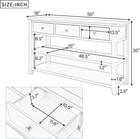 Entryway Console Table W  3 Storage Drawers 2-tier Open Storage Shelf Sofa Table