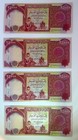 4 Sequential 25 000 Iraqi Dinar Banknotes 100k Iqd Unc Crisp Uncirculated Notes