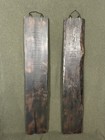 Pair Of Antique Chinese Couplet Plaques Family Blessing Elm Lacquer gold Leaf