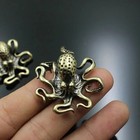 Brass Octopus Home Decoration Antique Copper Animal Figurines Miniatures Desk