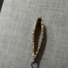Handmade Leopard Print Fabric Wristlet Key Chain Strap With Metal Ring tan black