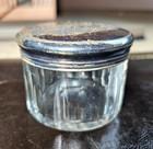 Antique Guldsmedsaktiebolaget Glass Vanity Jar W  Sterling Silver Lid  2 5  X 2 