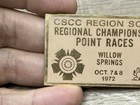 Vintage 1972 Regional Championship Point Races Willow Springs Dashboard Plaque