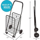 Folding Utility Cart Lightweight Grocery Trolley W  Wheels Portable   Durable Us
