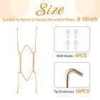Bilillo 4 Pack Plate Hangers For The Wall  Fits 8-10 Inch 8  -10    Gold